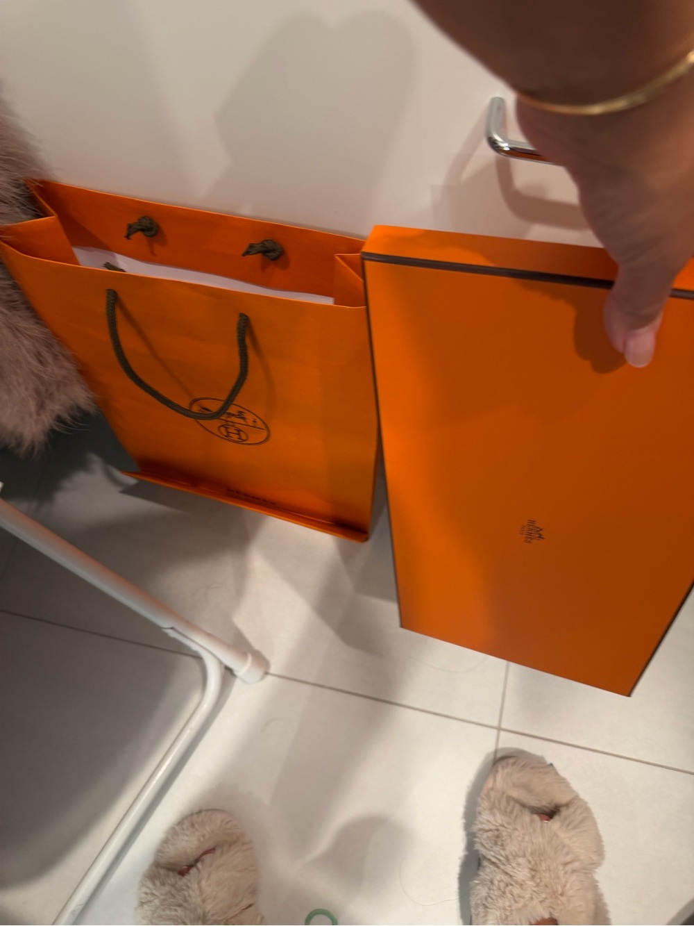 Hermes Orange Gift Box and Shopping Bag
